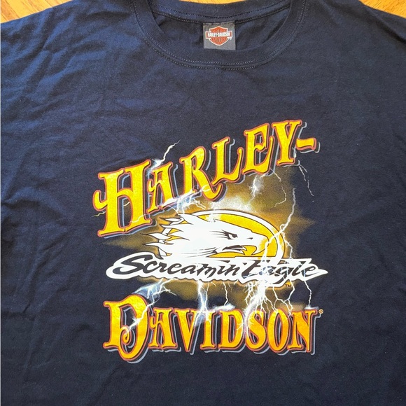 Harley Davidson Tshirt Men’s 2X Black Screamin’ Eagle Cotton - Picture 2 of 11